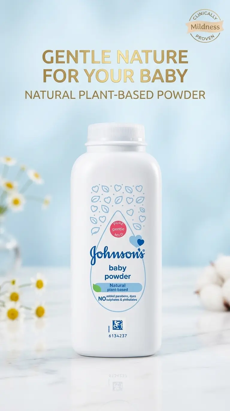 Gemini_Generated_Image_4va57w4va57w4va5 Johnson's Natural Plant-Based Baby Powder=200g - Image 1